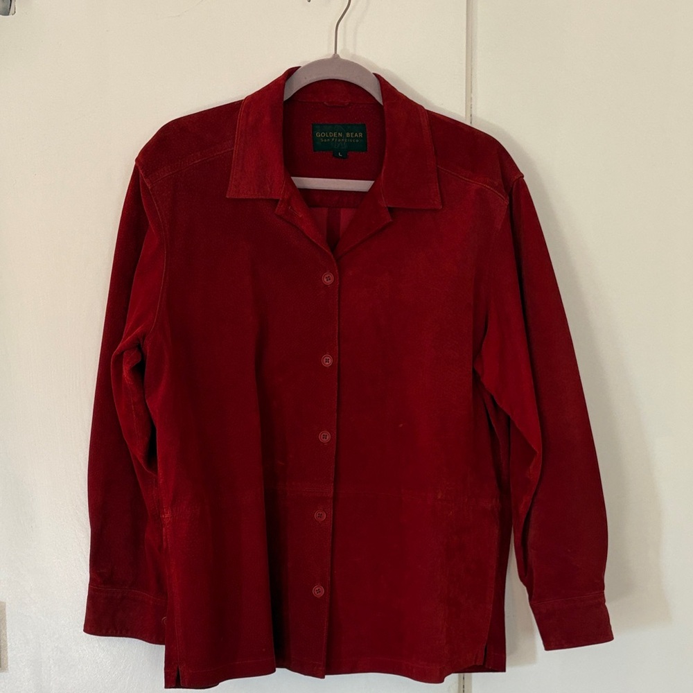 Golden Bear Women's Red Suede Leather Jacket